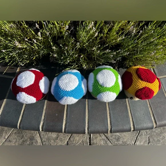Bestseller Hand Crocheted Super Mario Mushrooms! RESTOCKED - Picture 4 of 14